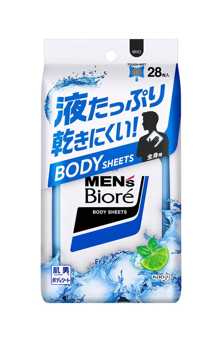 Men's Biore Body Sheets 28 Count for Refreshing Clean