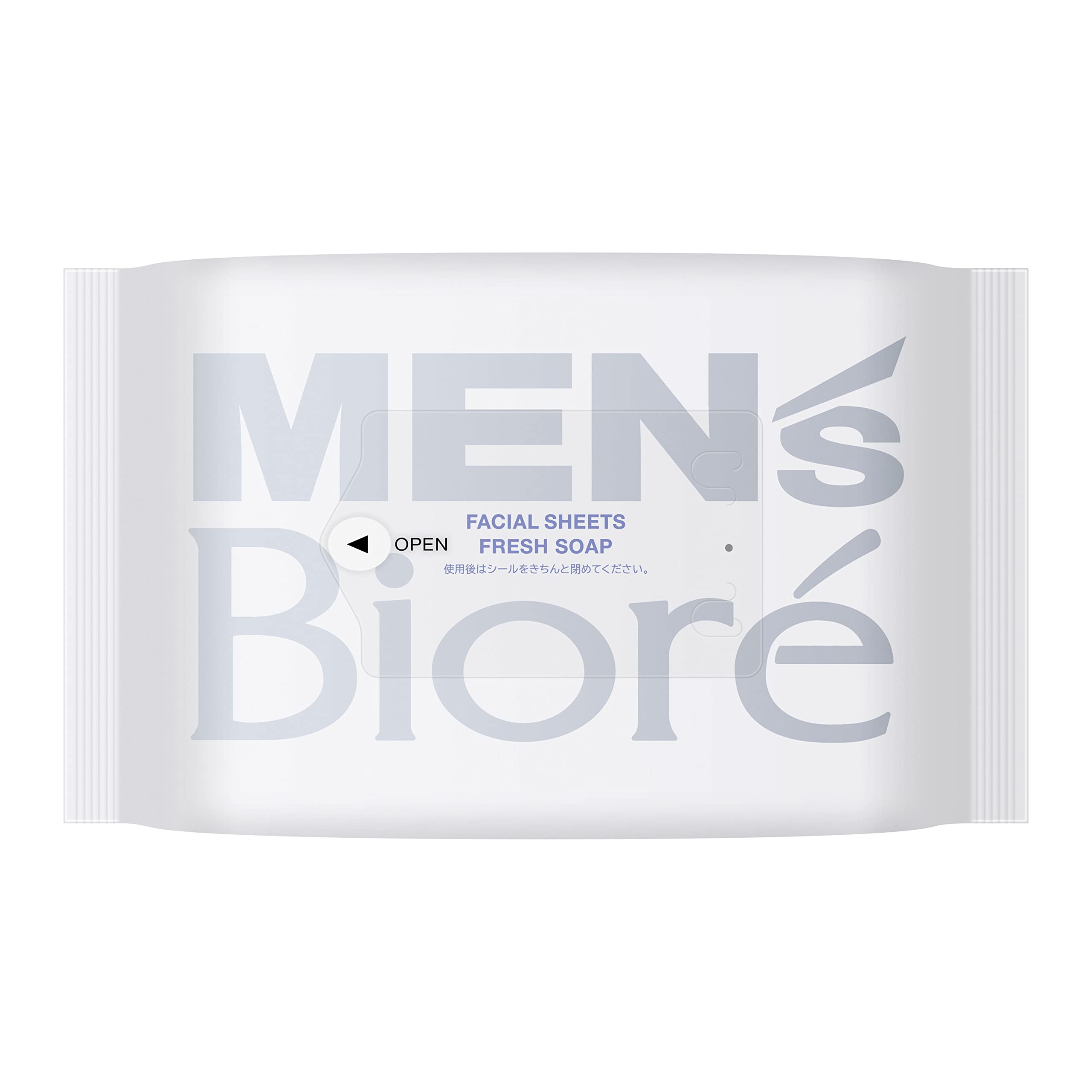 Men'S Biore Face Wash Sheets Clean Soap Scent Portable 20 Sheets for Men