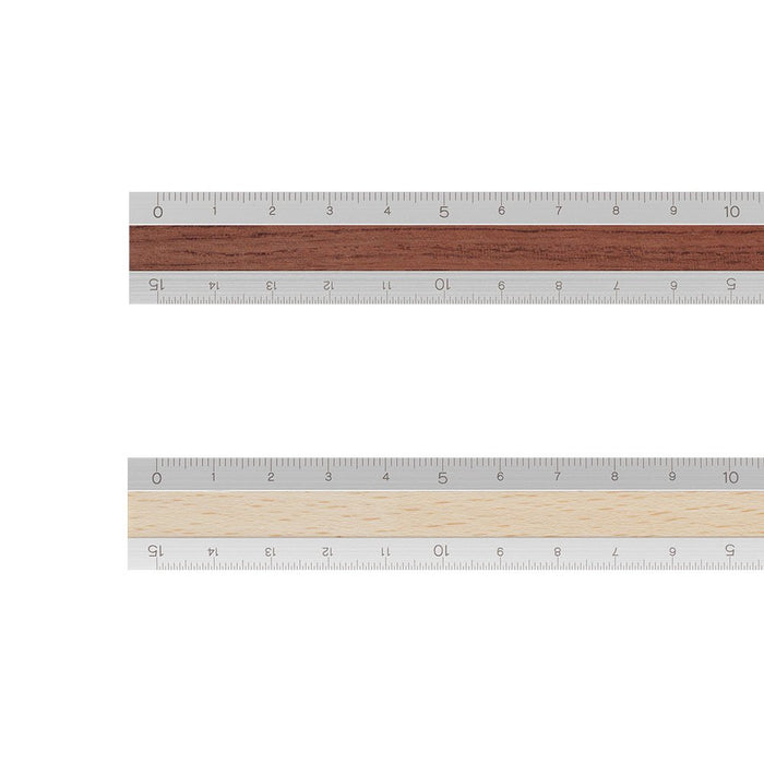 Designphil Midori 15cm Metal Wood Metric Ruler - Durable Precision Tool