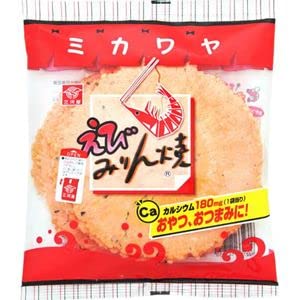Mikawaya Confectionery Ebi Mirinyaki Shrimp Crackers 7pc Pack of 3