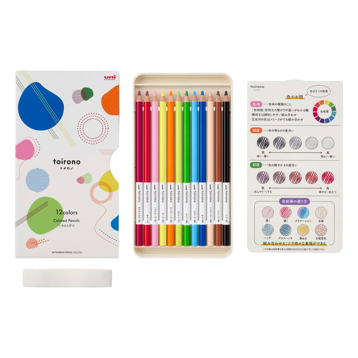 Mitsubishi Pencil Toirono 12 Color Set Colored Pencils TR12C