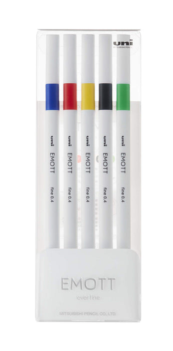 Osama Mitsubishi 铅笔 Emott Vivid Color 5 色套装记号笔毡尖笔
