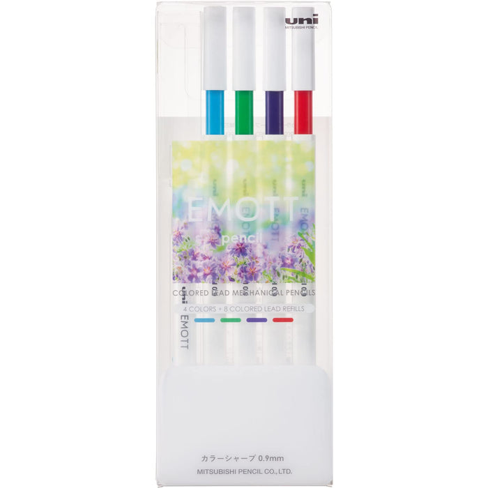 Mitsubishi Pencil Emott Mechanical Pencil Set 0.9mm 4 Refresh Colors No.1