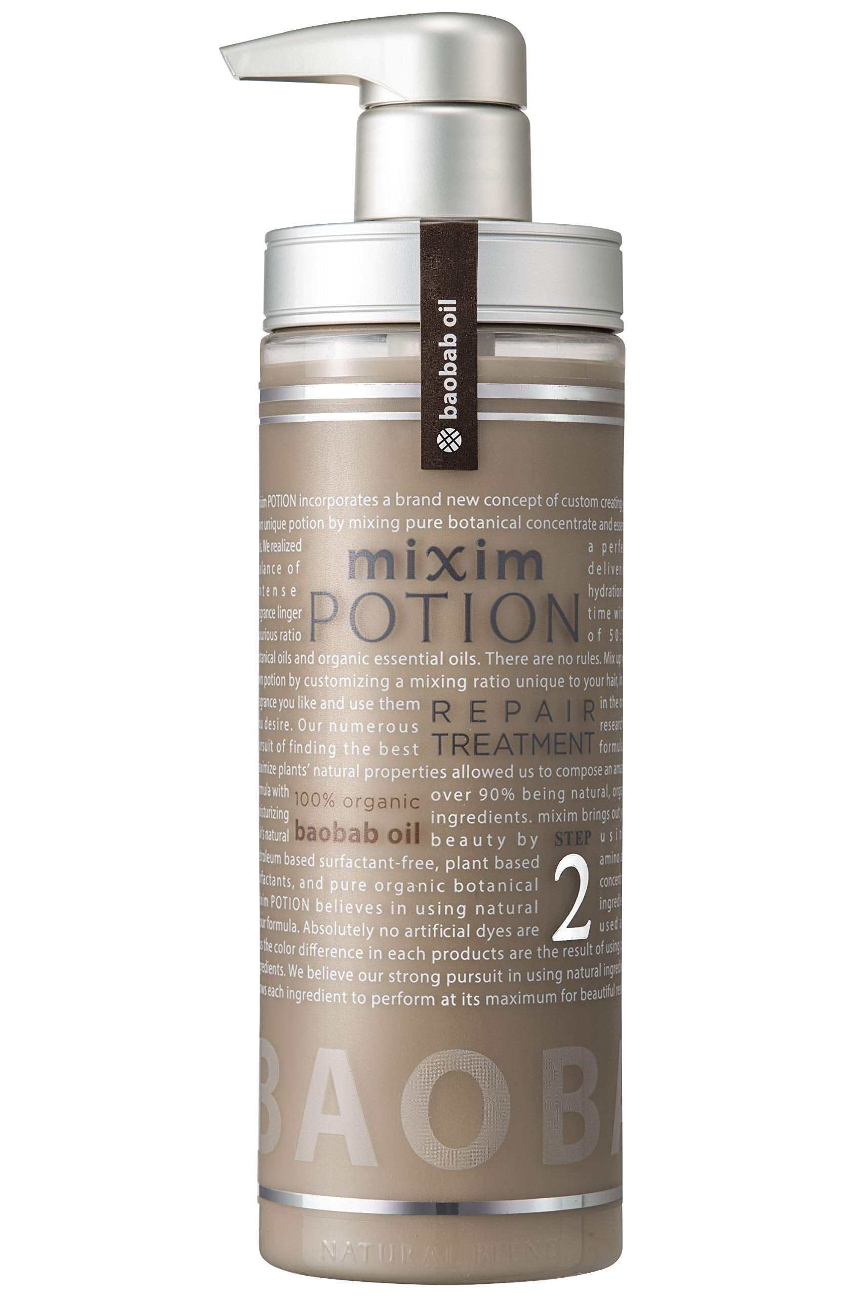 Mixim Potion Baobab Oil Hair Treatment Step2 Pump 440g with Essential Oil Scent