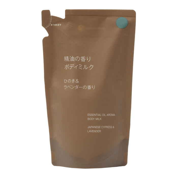 Muji Body Milk Refill 270ml Hinoki Lavender Scent Essential Oil Formula