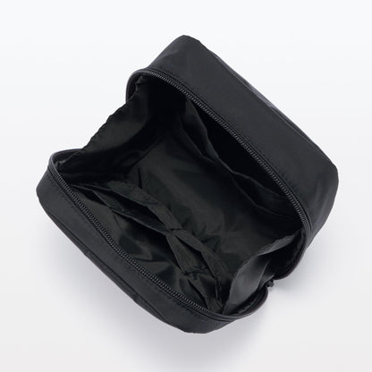 Muji Black Nylon Makeup Pouch 16x14x6cm 83458270 Travel Organizer