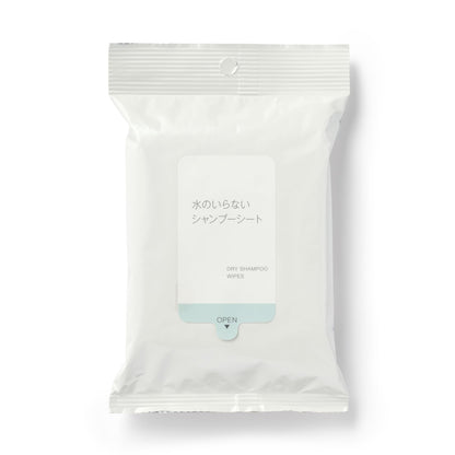 Muji Waterless Shampoo Sheets 12-Pack 250x200mm Eco-Friendly Travel Essentials