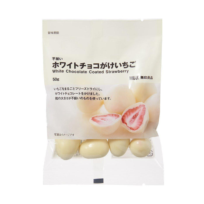 Muji White Chocolate Coated Strawberries 50g Rich & Creamy Treat