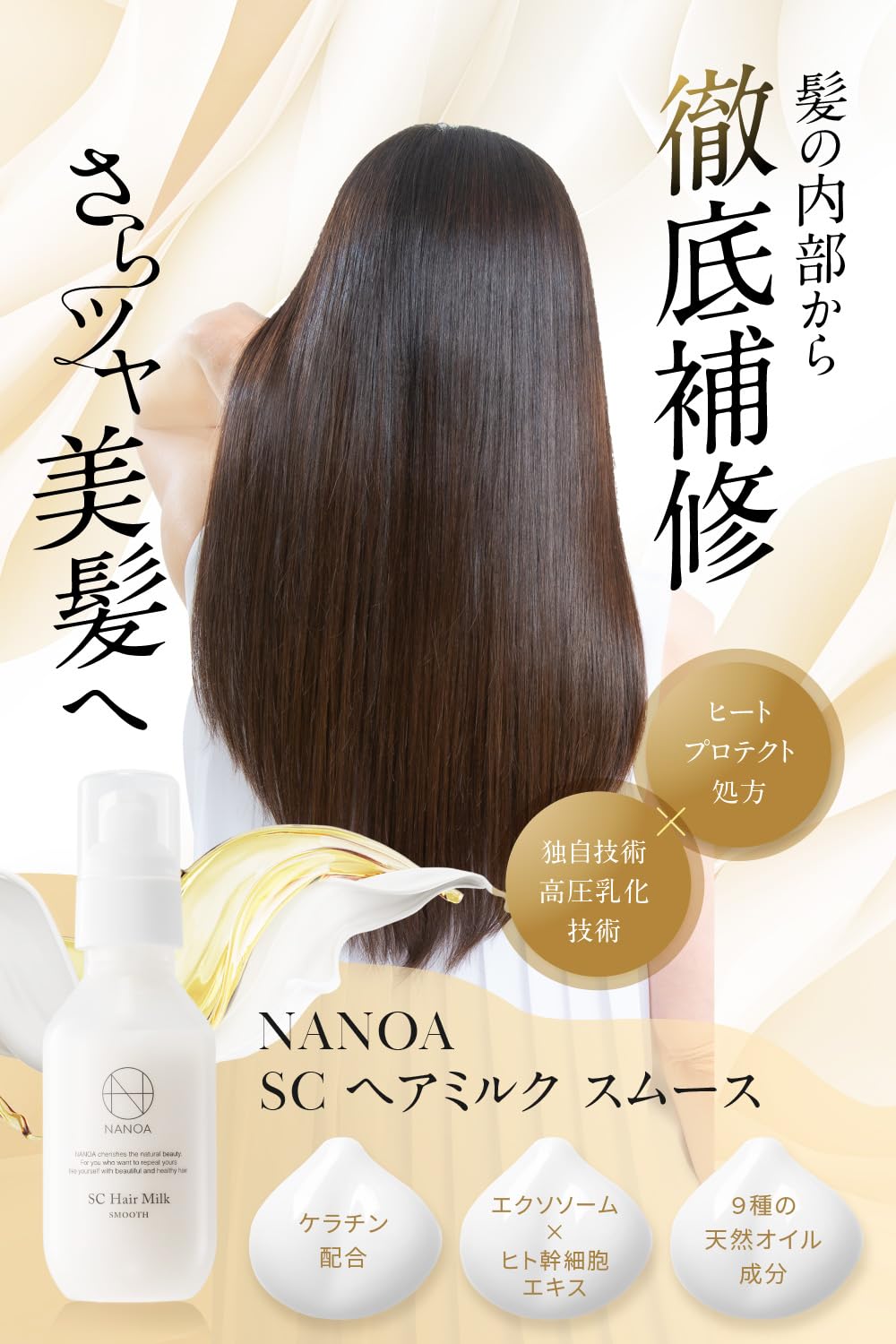 Nanoa Hair Milk Leave-In Treatment with Keratin and Stem Cells 95ml