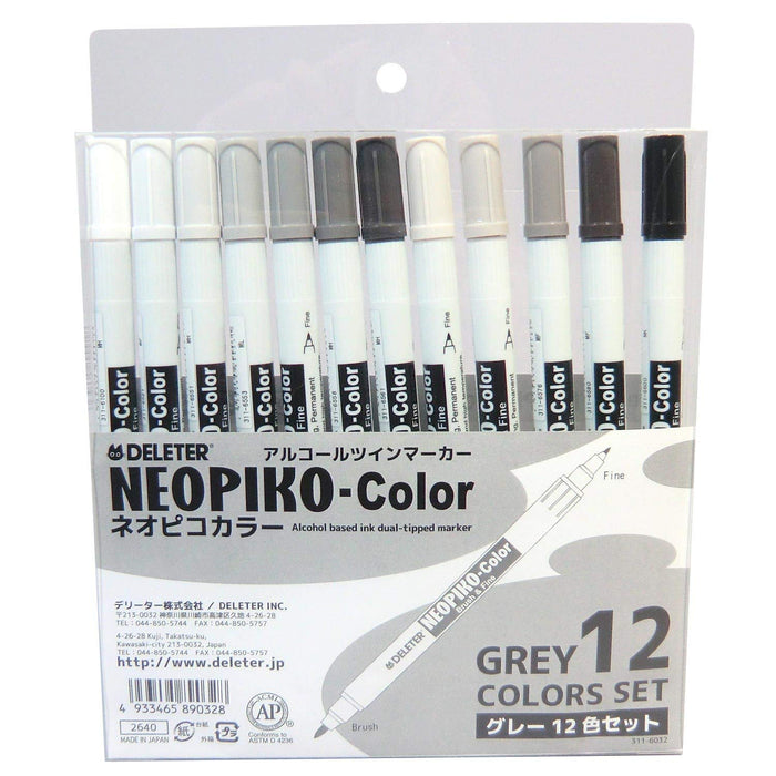 Deleter Neopico Color Gray 12-Color Set for Professional Artists and Designers