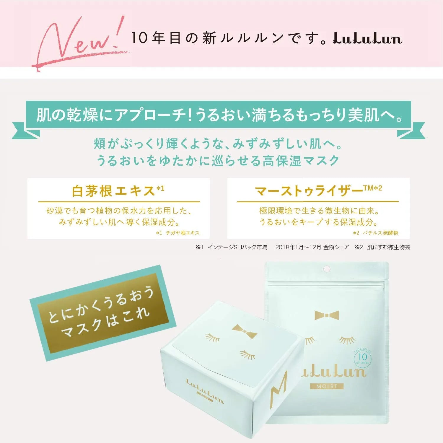 Lululun Face Mask Blue Lulun 5S 32 Sheets - High Moisturizing Face Mask Made In Japan