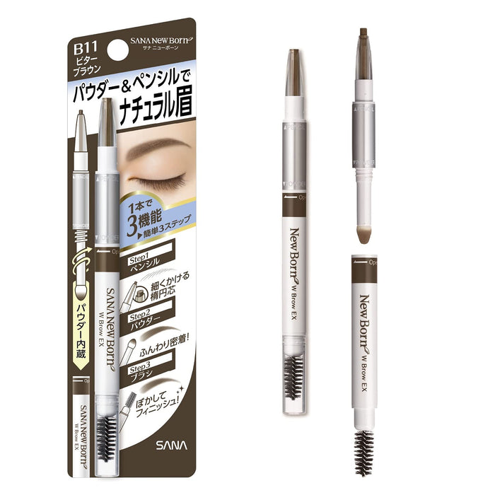 Newborn 3-In-1 Eyebrow Powder Pencil and Brush Bitter Brown