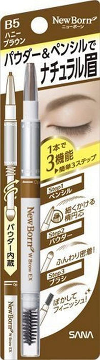 Newborn Honey Brown 3-In-1 Brow Powder Pencil Brush Eyebrow Kit