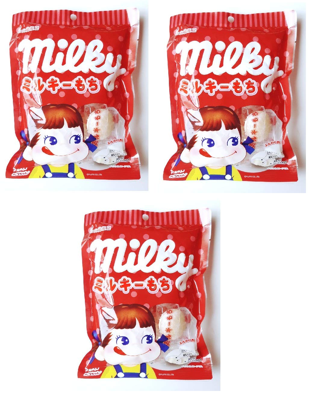 3 Nihonbashi Japanese Milk Mochi Snack Fujiya Milky Flavor 105g Pack of 3