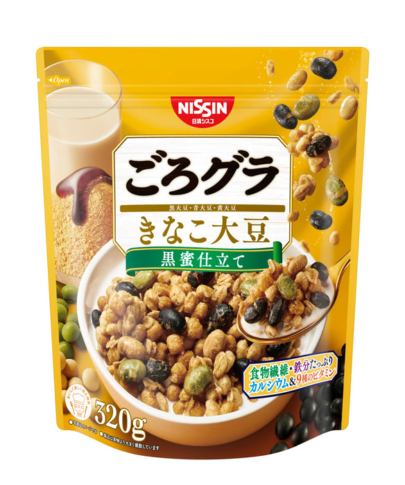 Nissin Foods Gorogura Black Soybeans Granola Kuromitsu Kinako 320g