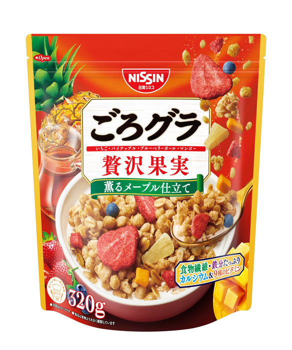 Nissin Foods Gorogura 混合水果楓葉格蘭諾拉麥片穀物 320G