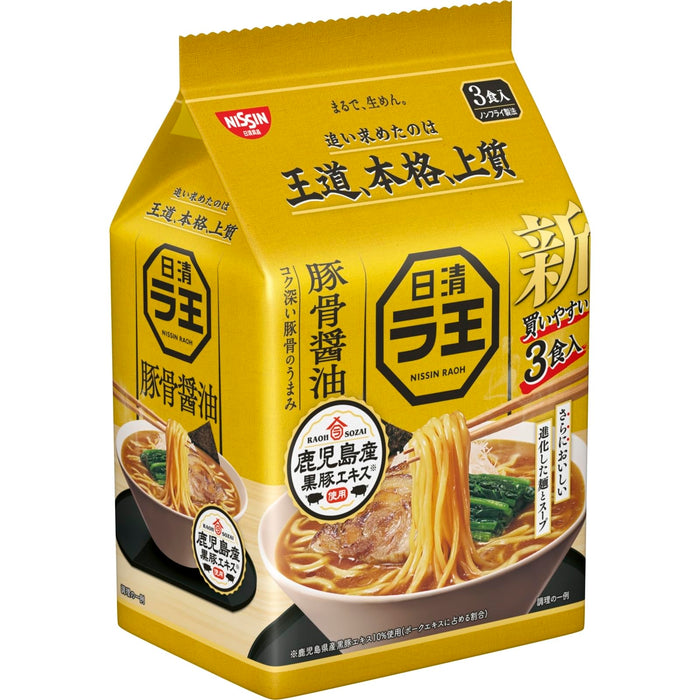 Nissin Foods Raoh Tonkotsu Shoyu Soy Sauce Ramen 3 Servings Pack