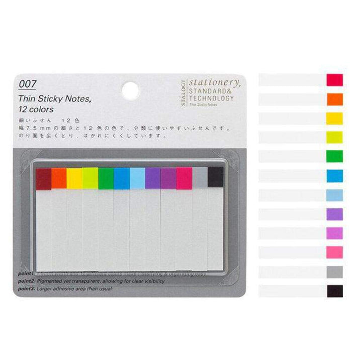 Nitoms Nitto Stalogy Thin Sticky Notes 12 Colors S3010