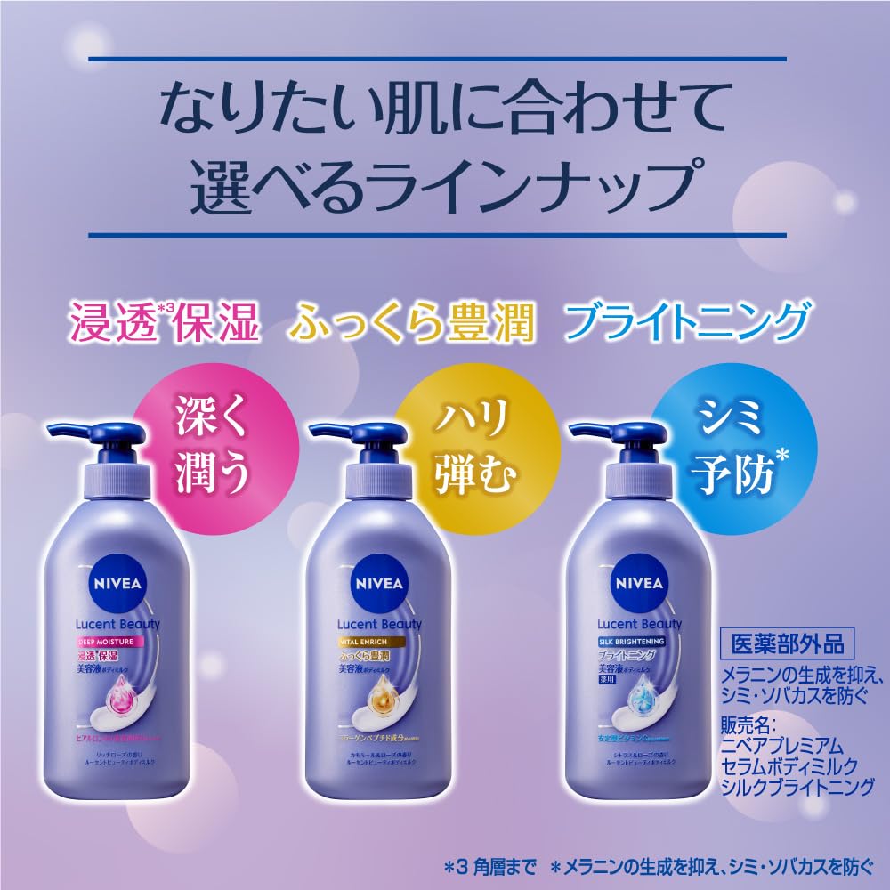 Nivea Lucent Beauty Silk Brightening Serum Body Milk Moisturizer 330ml