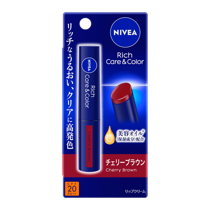 Nivea Rich Care & Color Lip Balm Cherry Brown 2g - Long-Lasting Hydration