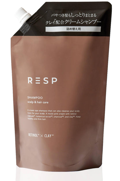 Emoc Clay Cream Shampoo 400G Refill with Retinol for Scalp and Aging Care