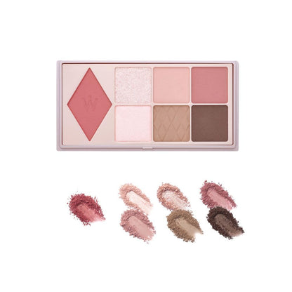 Wonjungyo W Daily Mood Up Palette 04 Cryrose 8G Pink Glitter Matte Eyeshadow