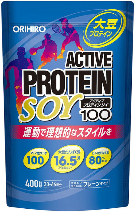 Orihiro Active Soy Protein 100 400G - 20-66 Servings