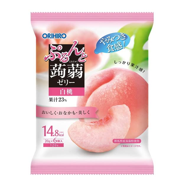 Orihiro Peach Flavor Konjac Jelly Snack 120g Delicious Low-Calorie Treat