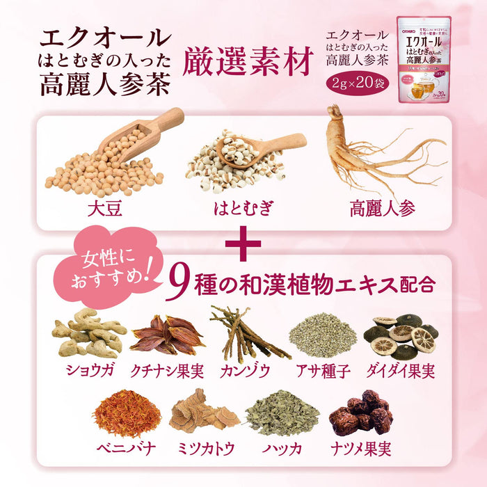 Orihiro 高麗人蔘茶 2G x 20 袋 - 不含咖啡因草本混合物
