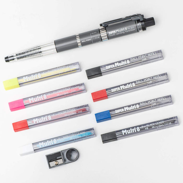 Pentel 自動鉛筆套裝超級多色 8 色 Ph803St