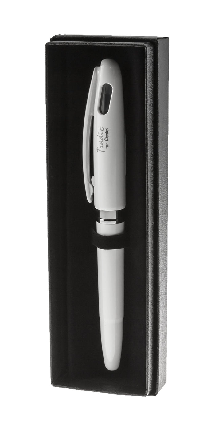 Pentel Tradio Fountain Pen White Barrel Blue Ink Japan Gift Box 1 Pack