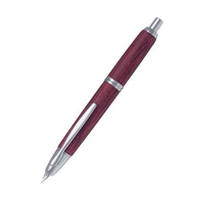 Pilot Medium Point Capless Fountain Pen with Deep Red Wooden Shaft