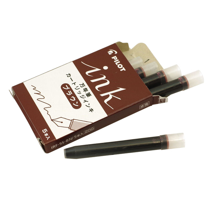 Pilot Brown Fountain Pen Ink Cartridge Pack of 5 - Irf-5S-Bn