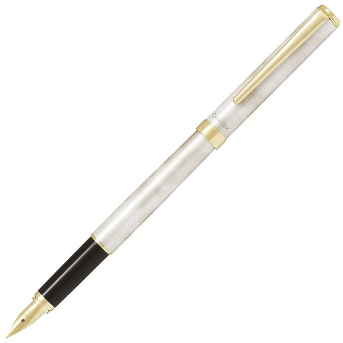 Pilot Cavalier Fountain Pen Medium Gold White Japan Fcan-5Sr-Gdwm