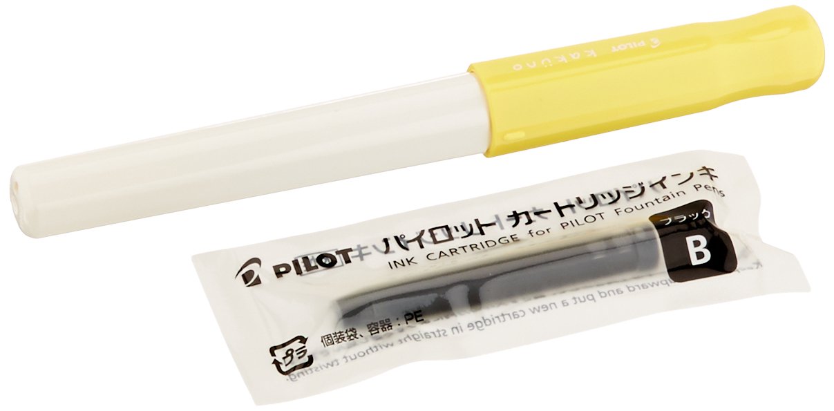 Pilot Kakuno Soft Yellow Fountain Pen with F Soft Tip FKA1SRSYF Model