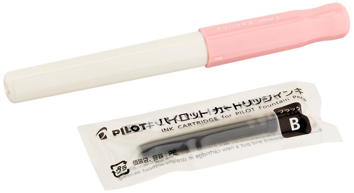 Pilot Kakuno M Soft Pink Fountain Pen Sleek Design by Pilot