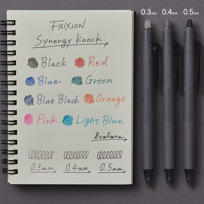 Pilot Frixion Synergy Erasable Gel Ink Pens 8 Color Pack 0.4mm