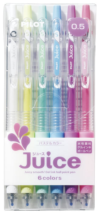 Pilot Gel Pen Juice Pastel Colors 0.5 mm 6-Color Set