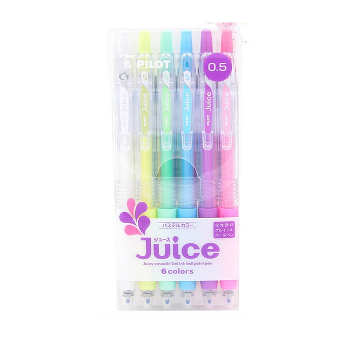 Pilot Gel Pen Juice Pastel Colors 0.5 mm 6-Color Set