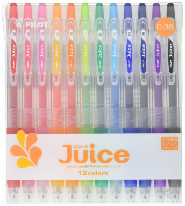 Pilot Juice 凝胶墨水圆珠笔 0.38 毫米 12 色套装