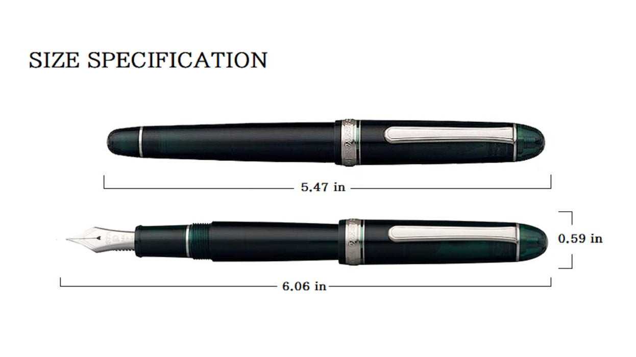 Platinum Pen #3776 Century Chart Blue Extra Fine Fountain Pen with Love Sticker