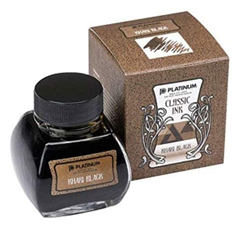 Platinum Fountain Pen Classic 61 - Khaki Black Bottle Ink - Inkk-2000-61