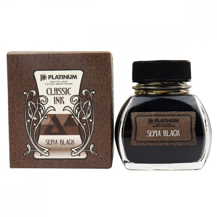 Platinum Fountain Pen - Classic 66 Sepia Black Bottle Ink Model Inkk-2000-66
