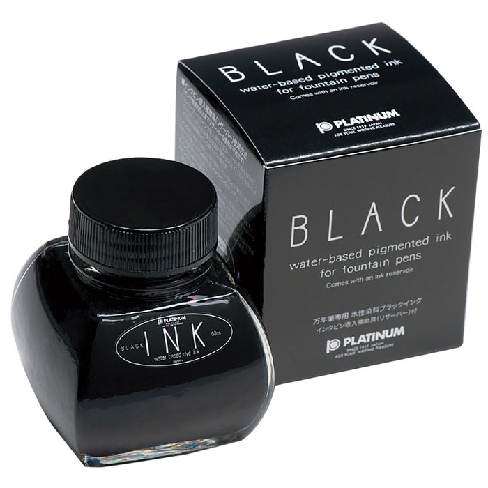 Platinum Fountain Pen 1 Piece with Bottle Ink-1200#1 Black Water-Based Dye Ink