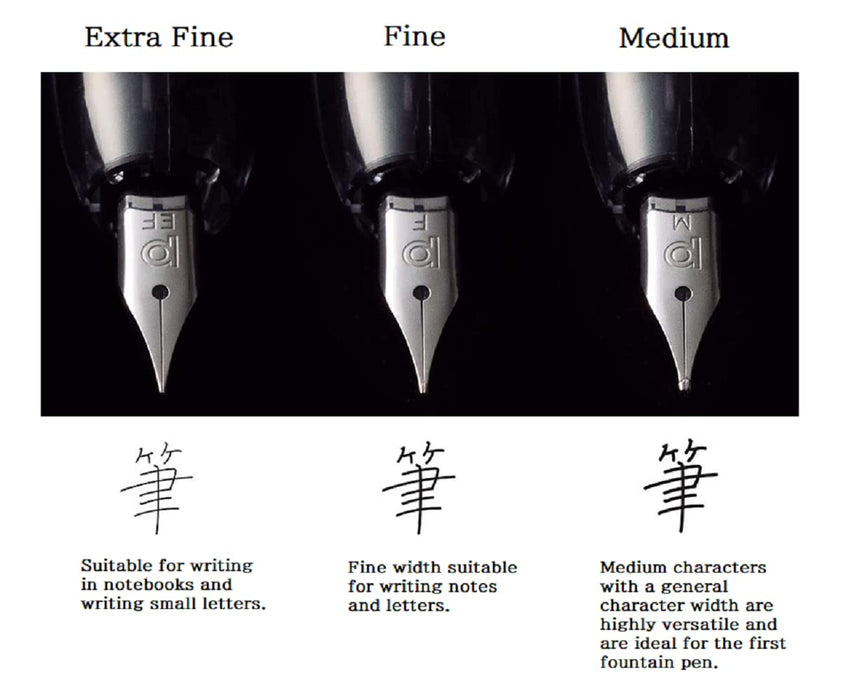 Platinum Curidas Extra Fine Knock Type Fountain Pen Graphite Smoke with Love Sticker