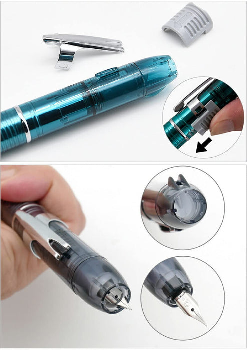 Platinum Curidas Retractable Extra Fine Fountain Pen Prism Crystal Kanji Love Sticker Included