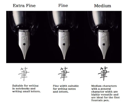 Platinum Curidas Fine Point Retractable Urban Green Fountain Pen with Kanji Love Sticker