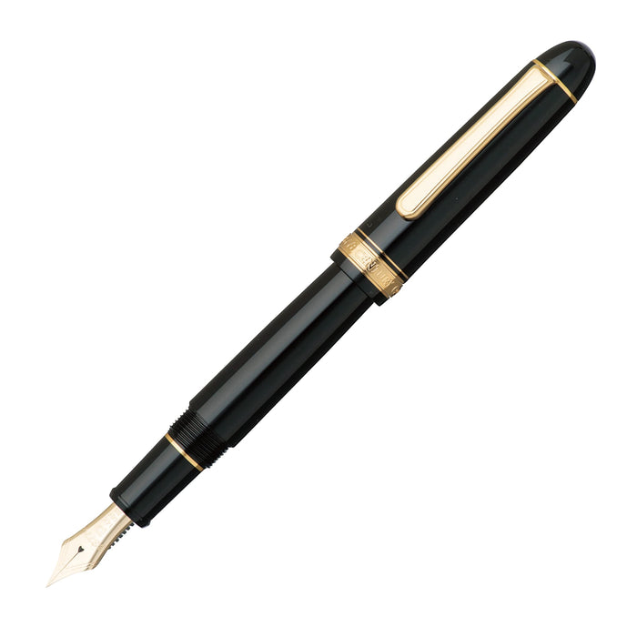 Platinum Fountain Pen #3776 Century - Extra Thick Black Body Size 139.5X15.4mm Weight 20.5G