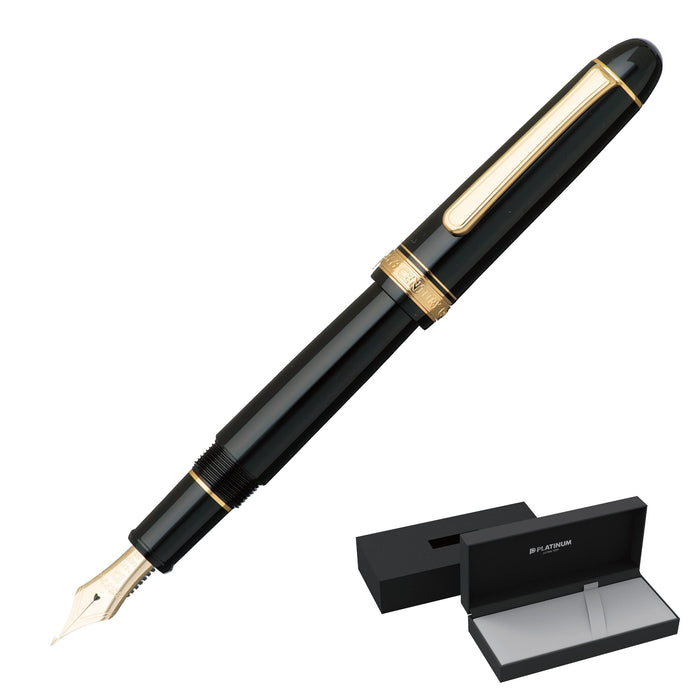 Platinum Fine Point Fountain Pen #3776 Century Black Lightweight Body 139.5X15.4mm 20.5g