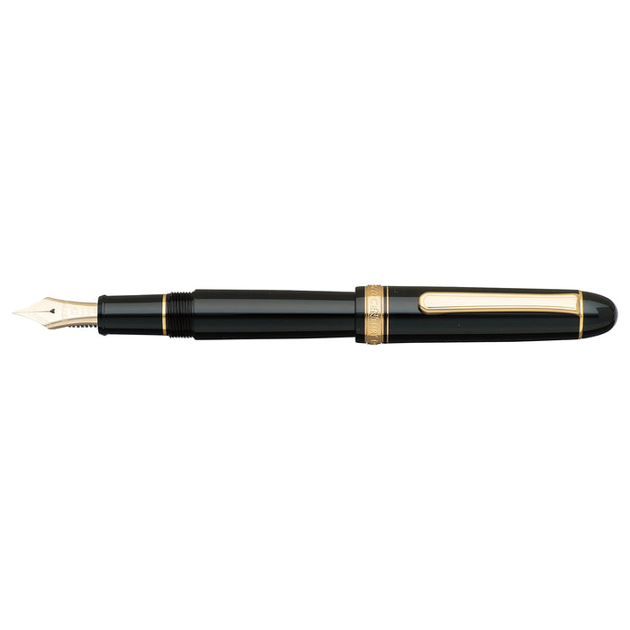 Platinum Fountain Pen #3776 Century Medium Point Black in Black - PNB-15000#1-3